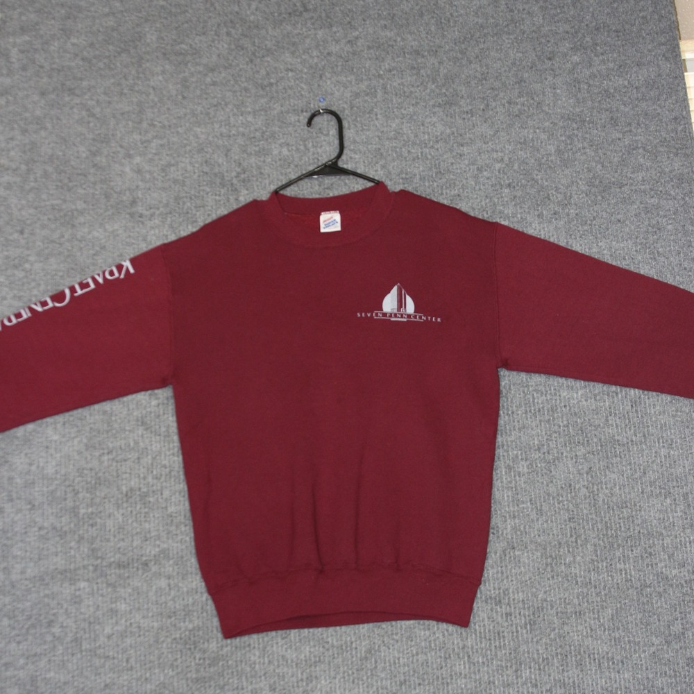 Jerzees Super Sweats‎ Mens M Burgundy Seven Penn Center Long Sleeve Sweatshirt